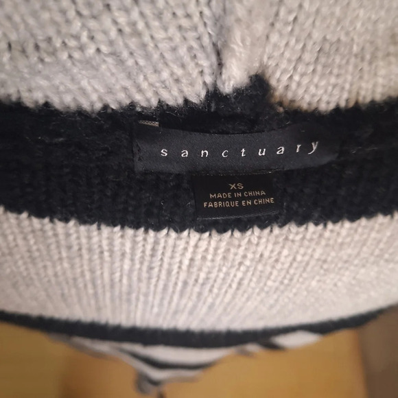 Sanctuary Black/grey hooded sweater coat SZ XS - Picture 7 of 9